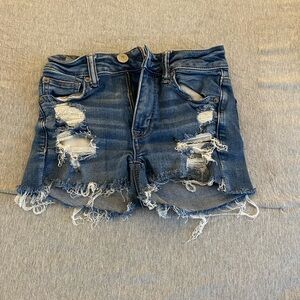 American Eagle Blue Distressed Jean Shorts